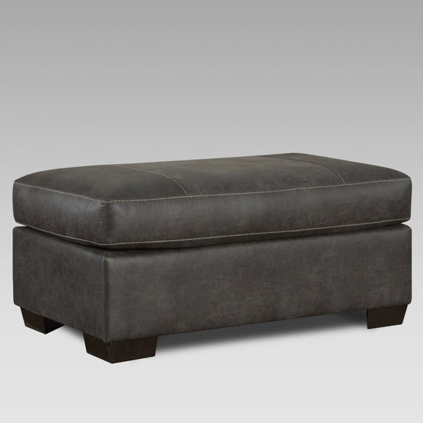 English Elm Titirana Tufted Sectional Sofa Set with Ottoman Faux Leather Living Room Seating T2574P195194