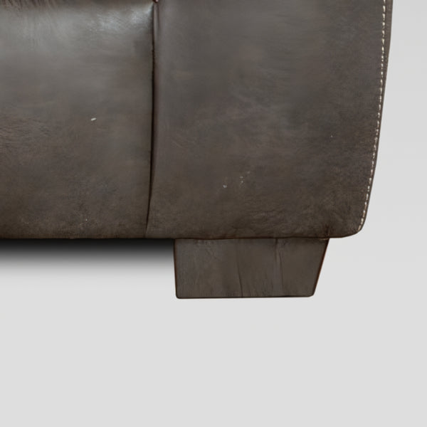 English Elm Tirana Pillow Top Sectional Sofa Faux Leather Contrast Stitch Home Theater Seating T2574P195195