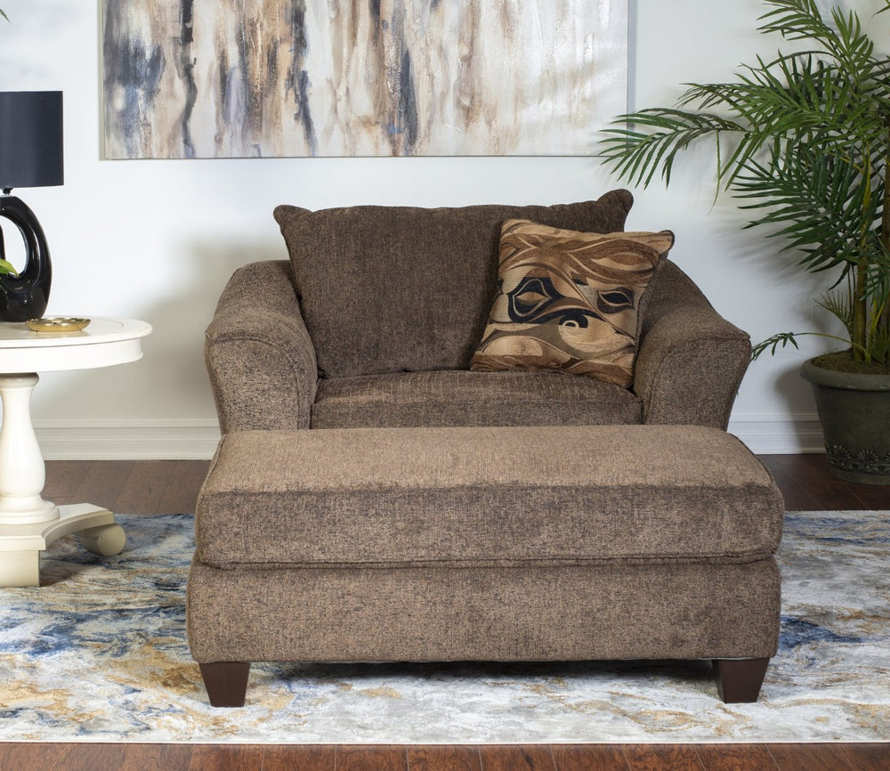 English Elm Camero Overstuffed Fabric Accent Chair and Ottoman Set for Casual Living Rooms T2574P195447