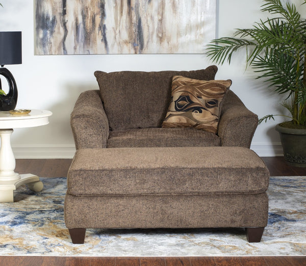 English Elm Camero Overstuffed Fabric Accent Chair and Ottoman Set for Casual Living Rooms T2574P195447