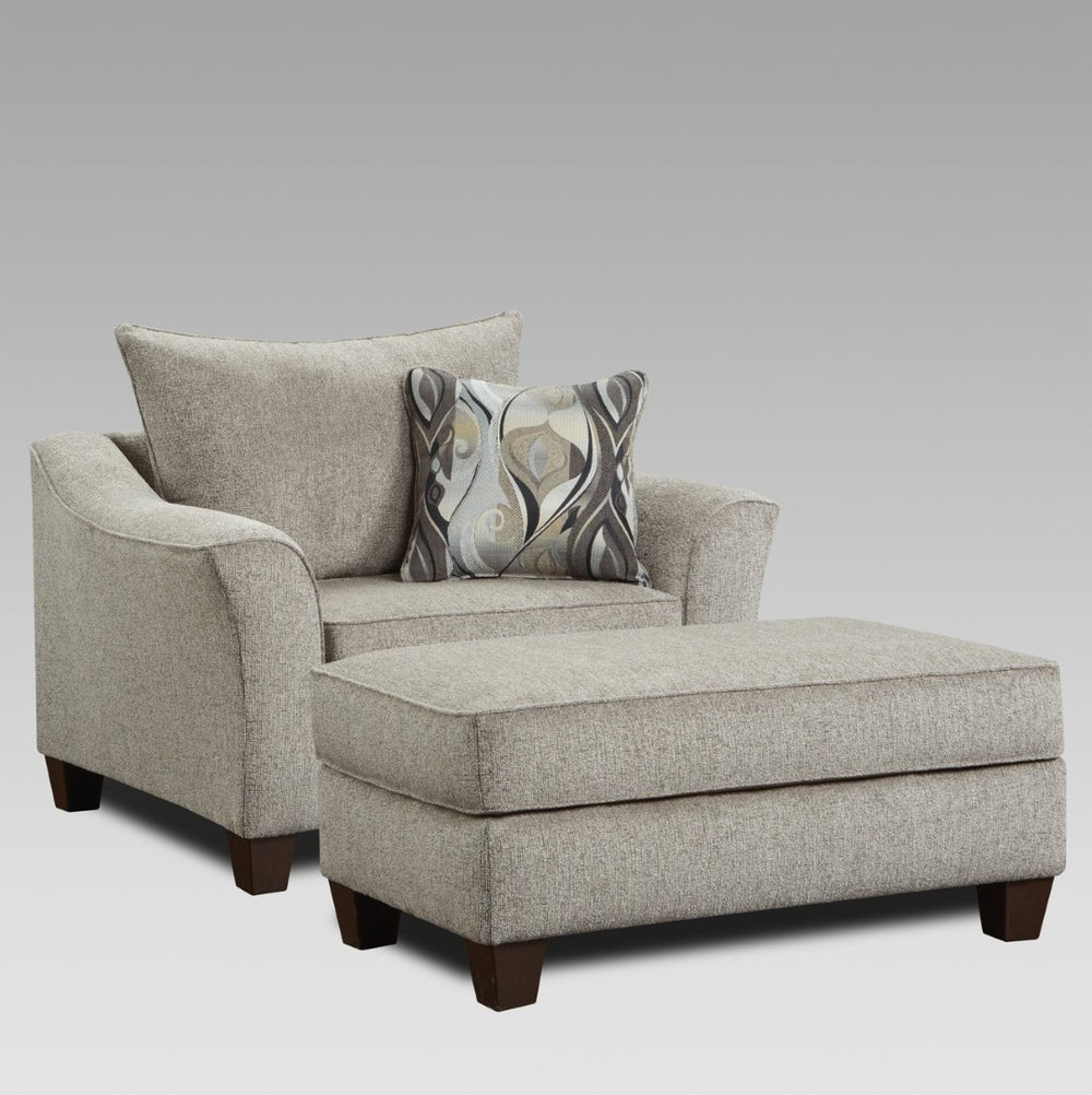 English Elm Camero Textured Fabric Accent Chair and Ottoman Set with Welted Trim for Living Rooms T2574P195448