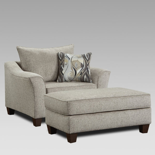 English Elm Camero Textured Fabric Accent Chair and Ottoman Set with Welted Trim for Living Rooms T2574P195448