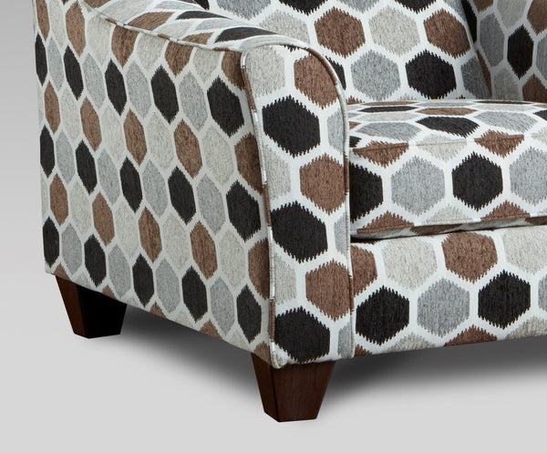 English Elm Camero Pillow Back Accent Armchair Textured Silver Fabric with Espresso Block Legs Multicolor T2574P195450