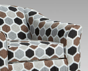 English Elm Camero Pillow Back Accent Armchair Textured Silver Fabric with Espresso Block Legs Multicolor T2574P195450