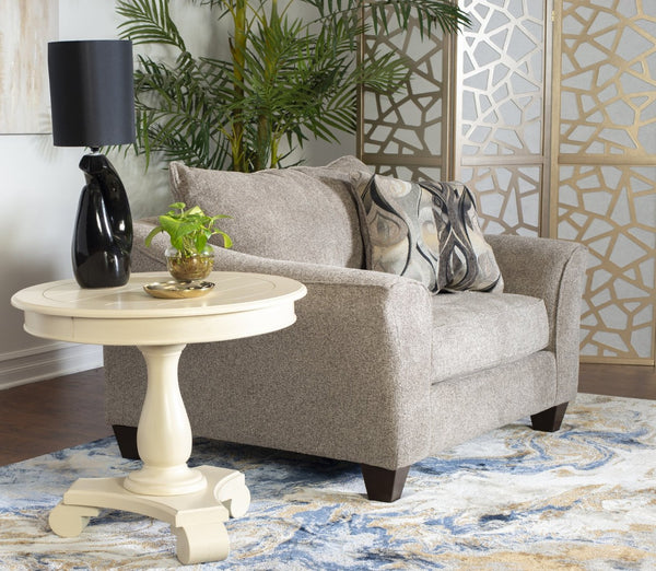 English Elm Camero Pillow Back Accent Armchair Textured Silver Fabric with Espresso Block Legs Gray T2574P195452