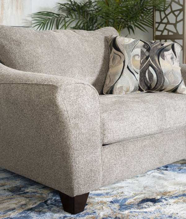 English Elm Camero Pillow Back Accent Armchair Textured Silver Fabric with Espresso Block Legs Gray T2574P195452
