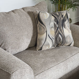 English Elm Camero Pillow Back Accent Armchair Textured Silver Fabric with Espresso Block Legs Gray T2574P195452