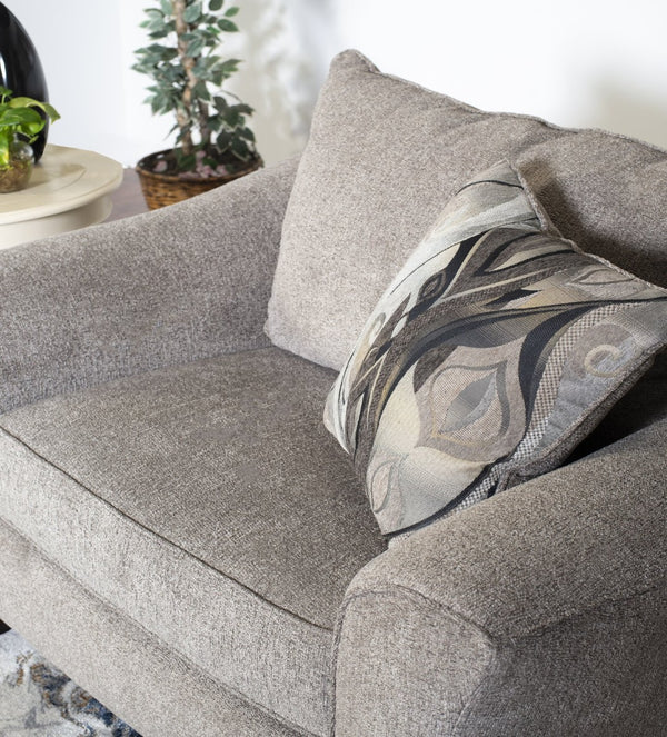 English Elm Camero Pillow Back Accent Armchair Textured Silver Fabric with Espresso Block Legs Gray T2574P195452