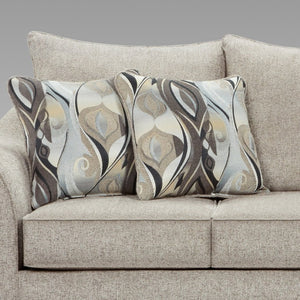 English Elm Camero Platinum Overstuffed Pillow Back Loveseat in Textured Gray Fabric for Casual Living T2574P195788