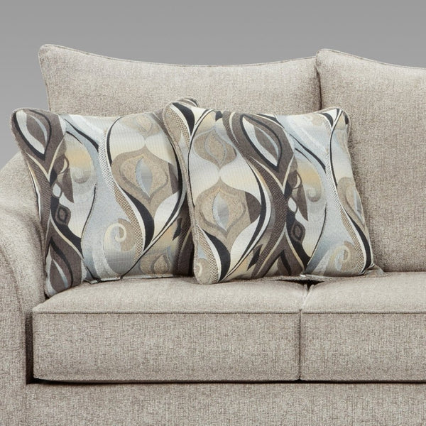 English Elm Camero Platinum Overstuffed Pillow Back Loveseat in Textured Gray Fabric for Casual Living T2574P195788