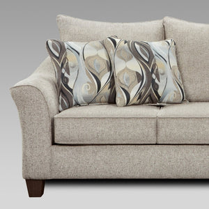 English Elm Camero Platinum Overstuffed Pillow Back Loveseat in Textured Gray Fabric for Casual Living T2574P195788