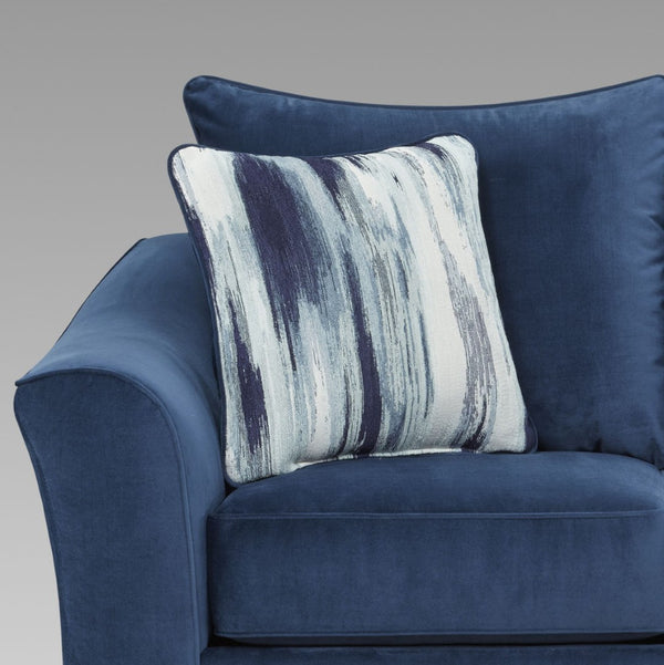 English Elm Camero Navy Textured Fabric Loveseat with Pillow Back Cushions for Casual Living Rooms T2574P195789