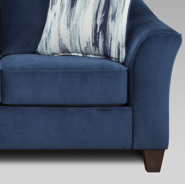 English Elm Camero Navy Textured Fabric Loveseat with Pillow Back Cushions for Casual Living Rooms T2574P195789