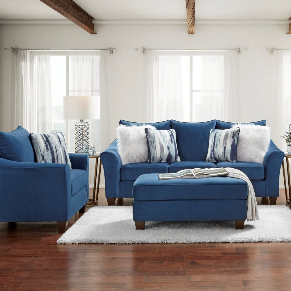 English Elm Camero Pillow Back Fabric Sofa Set Three Piece Living Room with Foam Cushions T2574P195790