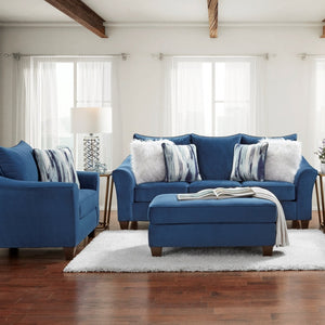 English Elm Camero Pillow Back Fabric Sofa Set Three Piece Living Room with Foam Cushions T2574P195790