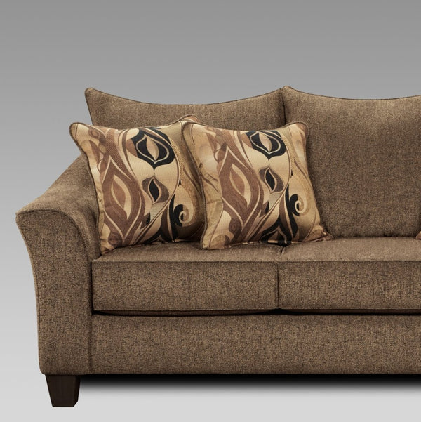 English Elm Camero Three Seat Pillowback Sofa Textured Fabric Welted Trim Casual Living Room T2574P195796