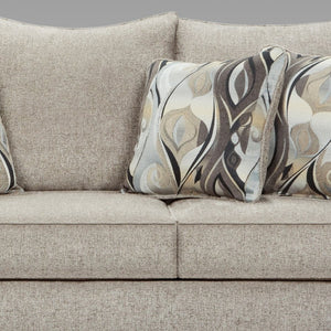 English Elm Camero Pillowback Gray Fabric Sofa with Welted Trim and Rolled Arms for Living Rooms T2574P195797