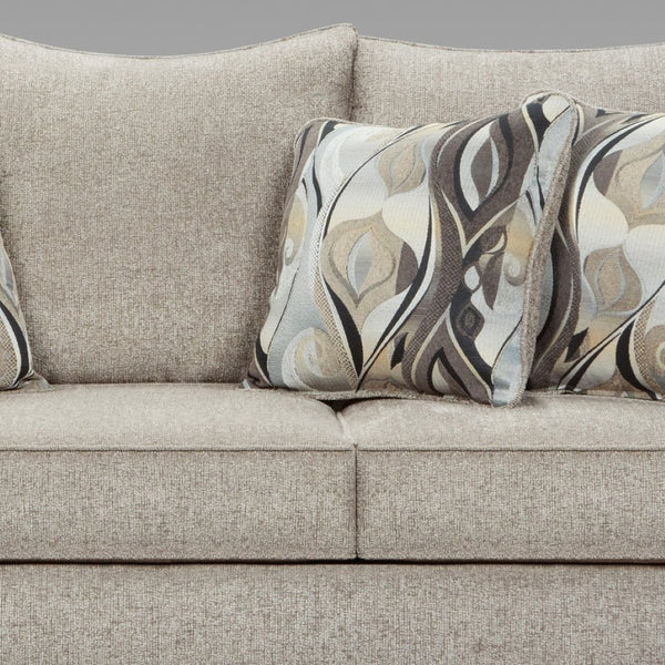 English Elm Camero Pillowback Gray Fabric Sofa with Welted Trim and Rolled Arms for Living Rooms T2574P195797
