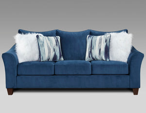 English Elm Camero Navy Fabric Sofa with Overstuffed Pillowback and Welted Trim for Living Rooms T2574P195798