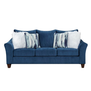 English Elm Camero Navy Fabric Sofa with Overstuffed Pillowback and Welted Trim for Living Rooms T2574P195798