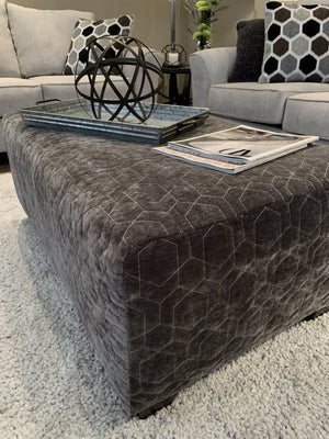 English Elm Camero Microfiber Cocktail Ottoman with Quilted Mission Style and Hardwood Frame T2574P196582