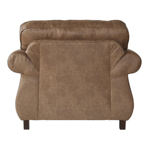 English Elm Leinster Faux Leather Accent Armchair with Nailhead Trim and Rolled Arms Brown T2574P196587
