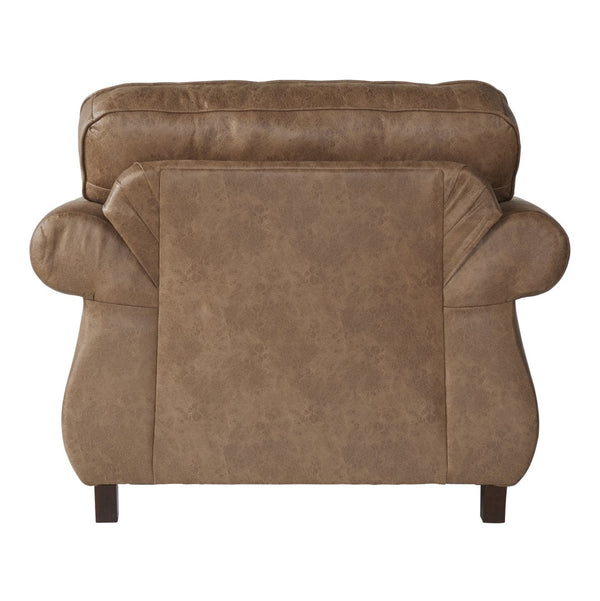 English Elm Leinster Faux Leather Accent Armchair with Nailhead Trim and Rolled Arms Brown T2574P196587
