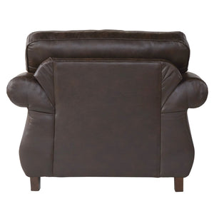 English Elm Leinster Faux Leather Accent Armchair with Nailhead Trim and Rolled Arms Espresso T2574P196592