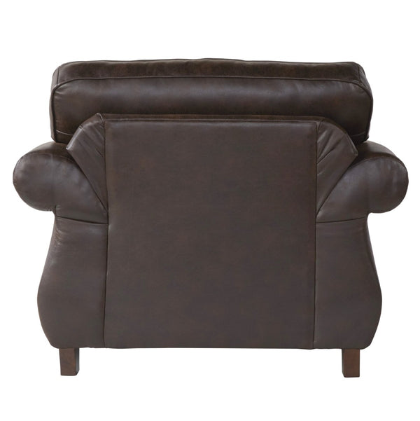 English Elm Leinster Faux Leather Accent Armchair with Nailhead Trim and Rolled Arms Espresso T2574P196592