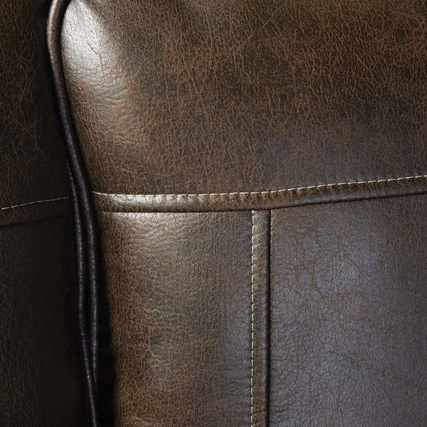 English Elm Leinster Faux Leather Accent Armchair with Nailhead Trim and Rolled Arms Espresso T2574P196592