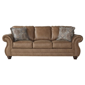 English Elm Leinster Faux Leather Sofa Set with Nailhead Trim and Rolled Arms for Living Rooms T2574P196937