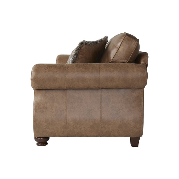 English Elm Leinster Faux Leather Sofa Set with Nailhead Trim and Rolled Arms for Living Rooms T2574P196937