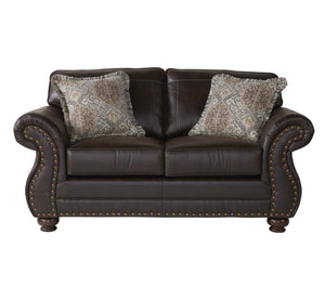 English Elm Leinster Faux Leather Sofa and Loveseat with Nailhead Trim for Elegant Living T2574P196943