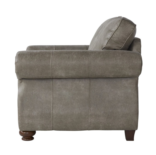 English Elm Leinster Faux Leather Accent Armchair with Nailhead Trim and Rolled Arms T2574P196945