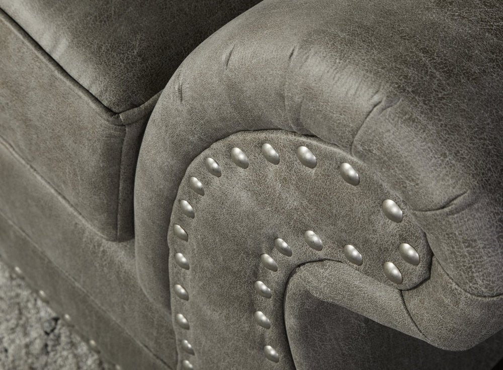 English Elm Leinster Rolled Arm Faux Leather Sofa Set with Nailhead Trim and Hardwood Frame T2574P196955