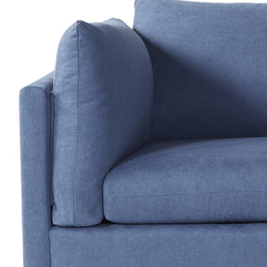 English Elm Enda Oversized Cuddler Accent Chair Deep Foam Seat Pillow Back Contemporary Living Room Blue T2574P196961