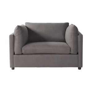 English Elm Enda Oversized Cuddler Accent Chair with Ottoman Pillow Back Deep Seat Lounge Carbon Gray T2574P196962