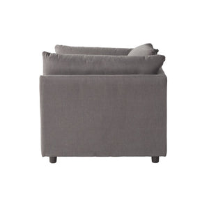 English Elm Enda Oversized Cuddler Accent Chair with Ottoman Pillow Back Deep Seat Lounge Carbon Gray T2574P196962