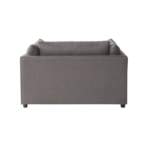 English Elm Enda Oversized Cuddler Accent Chair with Ottoman Pillow Back Deep Seat Lounge Carbon Gray T2574P196962