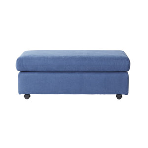 English Elm Enda Oversized Cuddler Accent Chair with Ottoman Pillow Back Deep Seat Lounge Blue T2574P196964