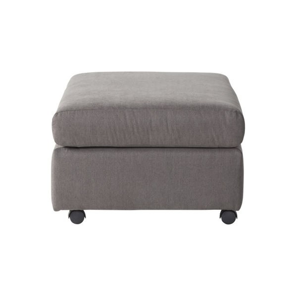English Elm Enda Upholstered Fabric Ottoman Low Profile Footrest for Contemporary Living Rooms Carbon Gray T2574P196965