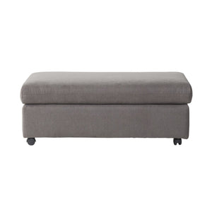 English Elm Enda Upholstered Fabric Ottoman Low Profile Footrest for Contemporary Living Rooms Carbon Gray T2574P196965