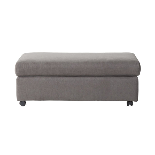 English Elm Enda Upholstered Fabric Ottoman Low Profile Footrest for Contemporary Living Rooms Carbon Gray T2574P196965