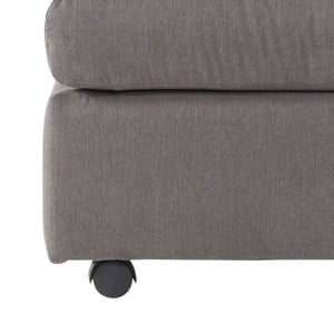English Elm Enda Upholstered Fabric Ottoman Low Profile Footrest for Contemporary Living Rooms Carbon Gray T2574P196965