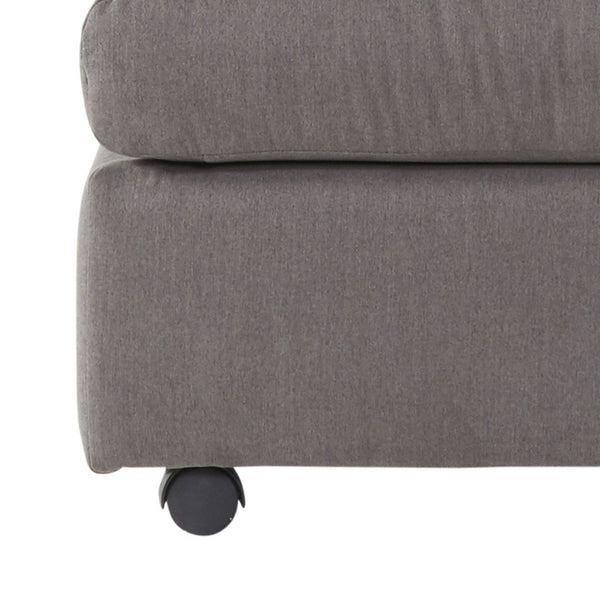 English Elm Enda Upholstered Fabric Ottoman Low Profile Footrest for Contemporary Living Rooms Carbon Gray T2574P196965