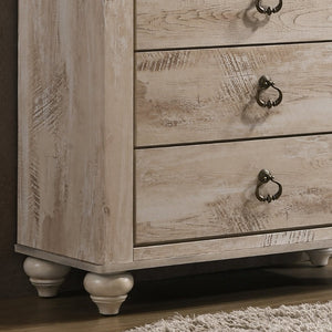 English Elm Imerland Solid Hardwood 5-drawer Chest White Wash Farmhouse Bedroom Storage T2574P198406