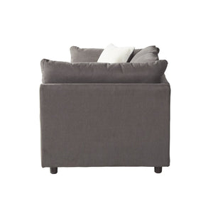 English Elm Enda Pillow Back Upholstered Sofa Set with Cuddler Chair for Modern Living Rooms Carbon Gray T2574P198407