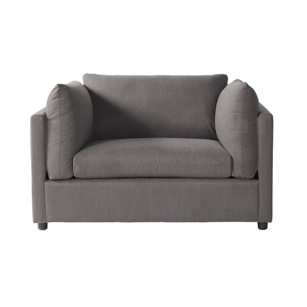 English Elm Enda Pillow Back Upholstered Sofa Set with Cuddler Chair for Modern Living Rooms Carbon Gray T2574P198407