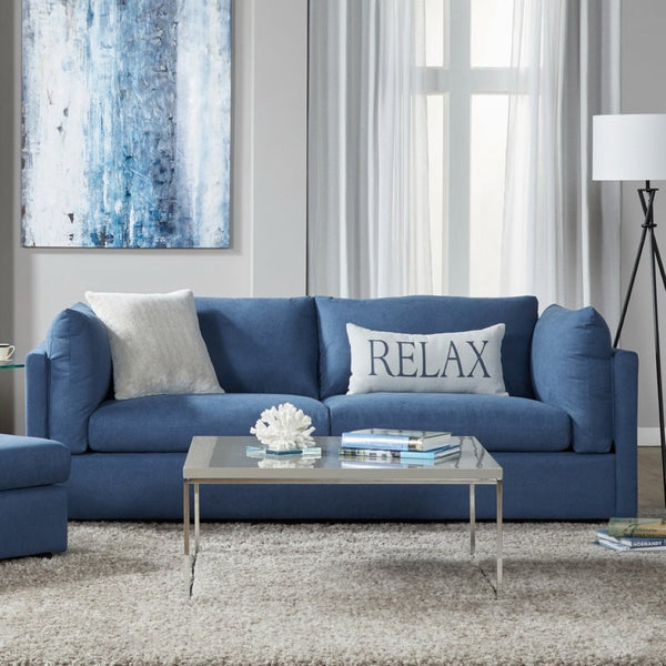 English Elm Enda Pillow Back Upholstered Sofa Set with Cuddler Chair for Modern Living Rooms Navy Blue T2574P198409