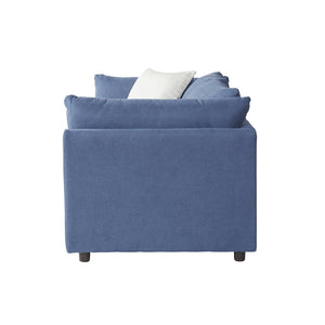 English Elm Enda Pillow Back Upholstered Sofa Set with Cuddler Chair for Modern Living Rooms Navy Blue T2574P198409